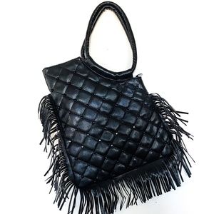 Black Fringe Tote